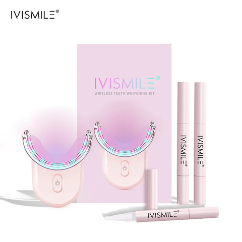 LuminaGleam - Kit de Blanchiment Dentaire Rose avec Technologie LED