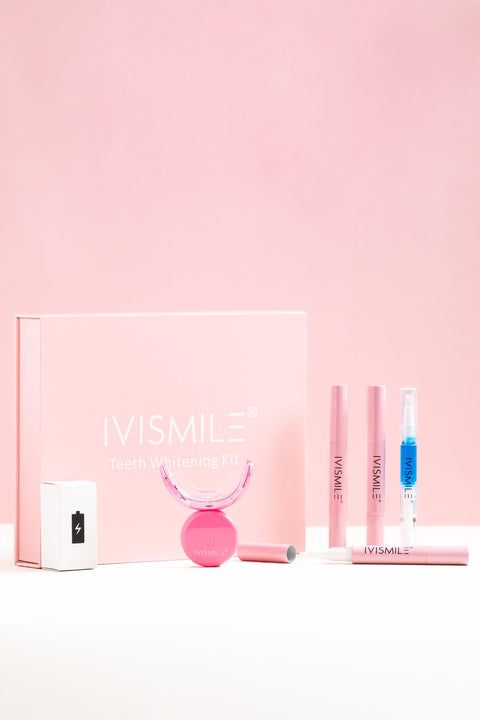 UltraBright  Kit Complet Rose - Votre Studio de Blanchiment Dentaire à Domicile avec 32 lumières LED
